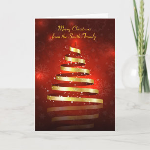 Weihnachtskarte mit Bandbaumentwurf Feiertagskarte