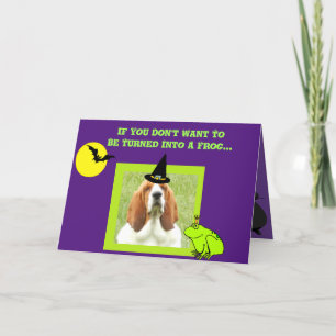 Weihnachtskarte mit Basset Hexe & Cauldron Karte