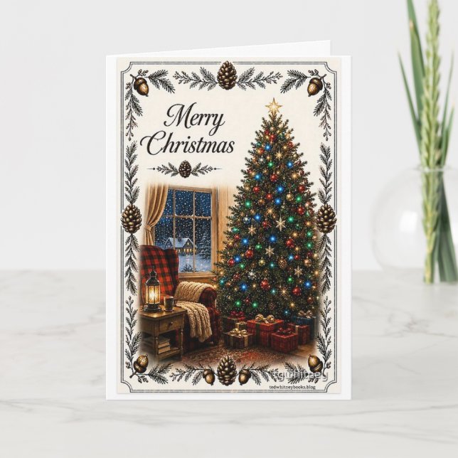 Weihnachtskarte mit Baum Feiertagskarte (Vorderseite)
