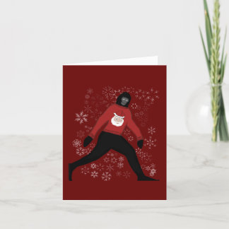 Weihnachtskarte mit Bigfoot und Santa Feiertagskarte