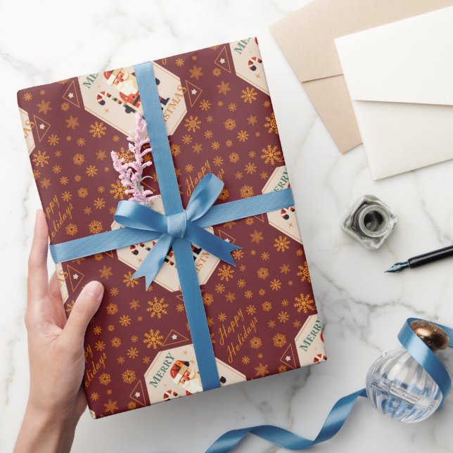 Weihnachtskarte mit Candy Cane Geschenkpapier (Schenken)