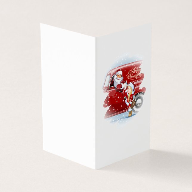 Weihnachtskarte mit Cartoon Snow Maiden - Postman (Vorderseite)