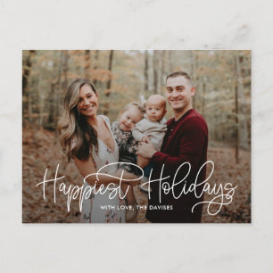 Weihnachtskarte mit dem Text Hip Writing Frohe Fei Feiertagspostkarte