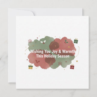 Weihnachtskarte mit dem Wunsch nach Freude und Wär Feiertagskarte