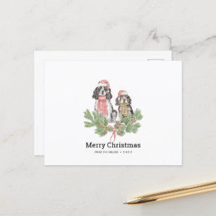 Weihnachtskarte mit der Familie Springer Spaniel D Postkarte