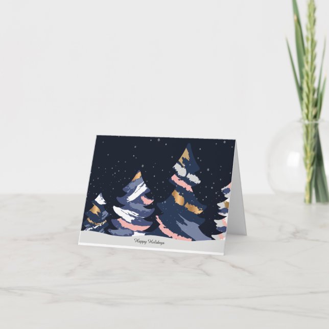 Weihnachtskarte mit dunklem Himmel Dankeskarte (Vorderseite)