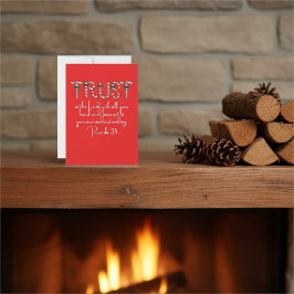 Weihnachtskarte mit eigenem Text: Vertraue auf den Feiertagskarte
