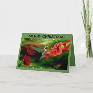 Weihnachtskarte mit einem Hummingvogel Feiertagskarte