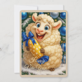 Weihnachtskarte mit einem Lamm Feiertagskarte