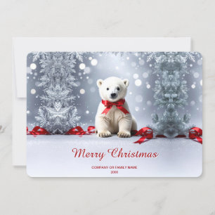Weihnachtskarte mit Eisbär Feiertagskarte