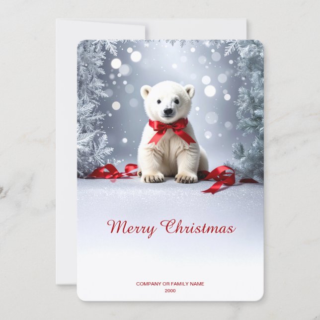 Weihnachtskarte mit Eisbär Feiertagskarte (Vorderseite)