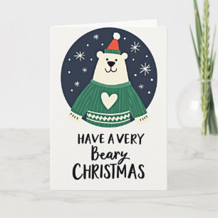 Weihnachtskarte mit Eisbär Karte