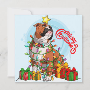 Weihnachtskarte mit English Bulldog Feiertagskarte
