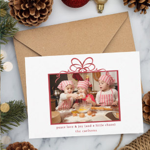 Weihnachtskarte mit Familienfoto, Frieden, Liebe, Einladung