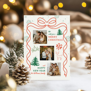 Weihnachtskarte mit fantastischem Bogen und Feiert Feiertagskarte