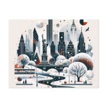 Weihnachtskarte mit festlichen New Yorker Lichtern