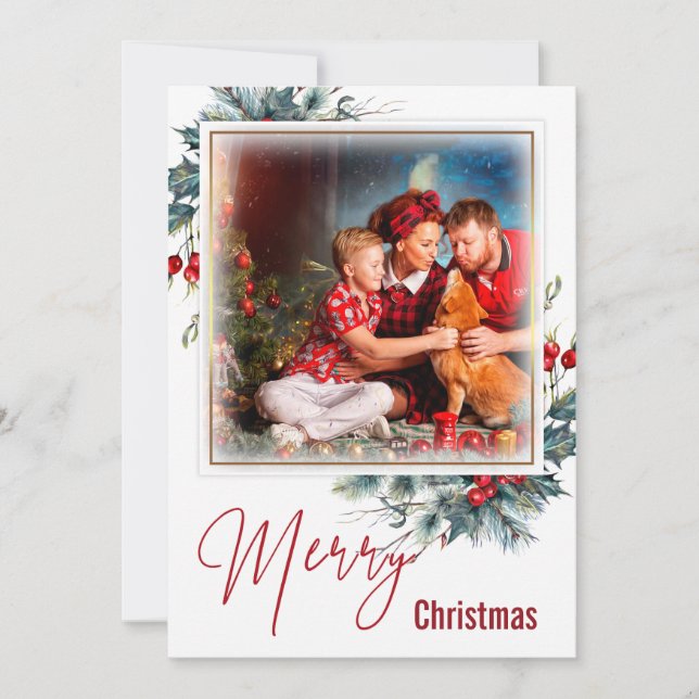Weihnachtskarte mit festlicher Familienfoto (Vorderseite)
