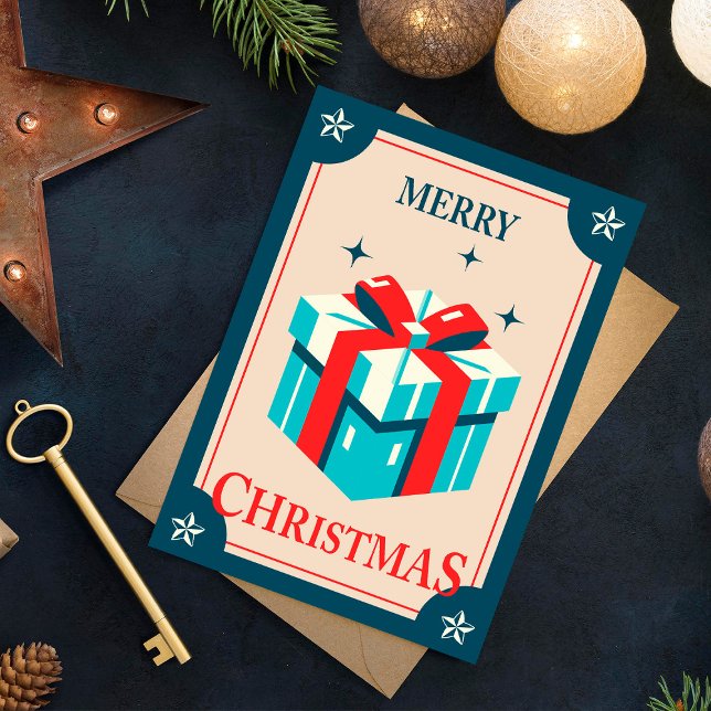 Weihnachtskarte mit festlicher Geschenkboxen Postkarte (Von Creator hochgeladen)