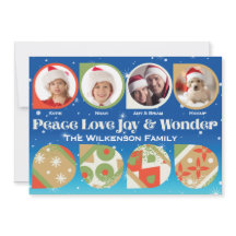 Weihnachtskarte mit fetten Ornamenten