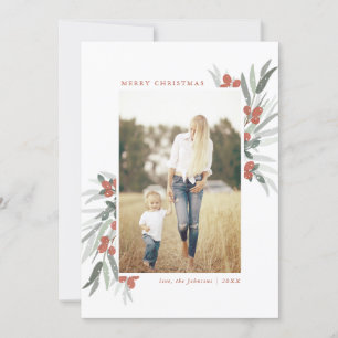 Weihnachtskarte mit Frostigen Beeren Foto Einladung