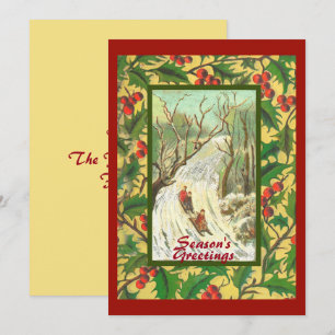 Weihnachtskarte mit Führung und Holly Karte