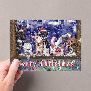 Weihnachtskarte mit Funny Funny Funny Farm Animal  Acryleinladungen