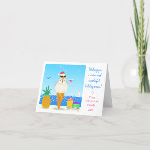 Weihnachtskarte mit gefaltetem tropischen Weihnach Feiertagskarte