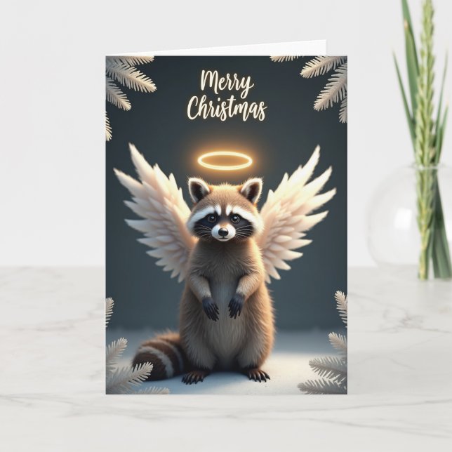 Weihnachtskarte mit geflügeltem Freund Karte (Vorderseite)