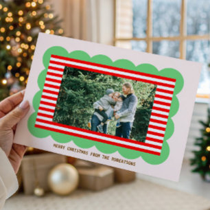 Weihnachtskarte mit gerilltem Rahmen und Briefvorl Feiertagskarte