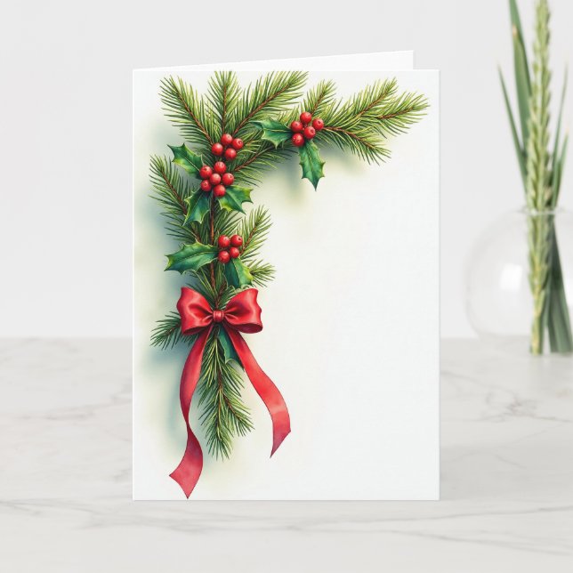 Weihnachtskarte mit Girlande Karte (Vorderseite)