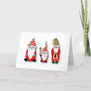 Weihnachtskarte mit Gnomen Feiertagskarte