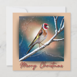 Weihnachtskarte mit Goldfinch-Illustration Feiertagskarte