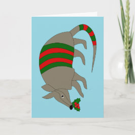 Weihnachtskarte mit Gürteltier Feiertagskarte