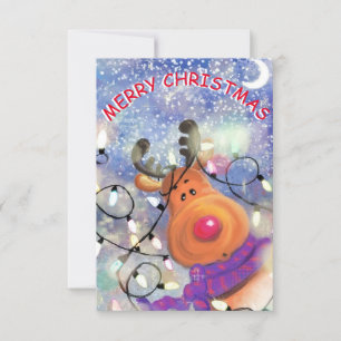 Weihnachtskarte mit Happy Rentier Karte