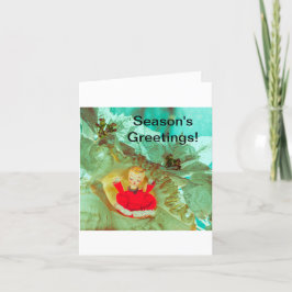 Weihnachtskarte mit hübschem Engel-Kirub. Dankeskarte