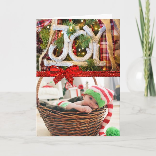 Weihnachtskarte mit Ihrem eigenen Foto Feiertagskarte (Vorderseite)