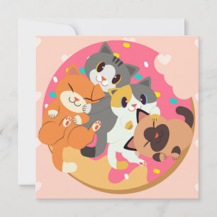 Weihnachtskarte mit Katzen Feiertagskarte