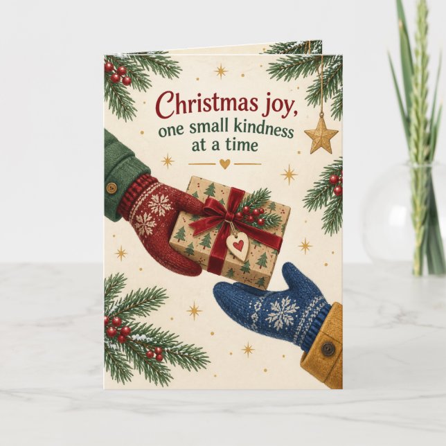 Weihnachtskarte mit kleinen Mitten-Geschenken Karte (Vorderseite)