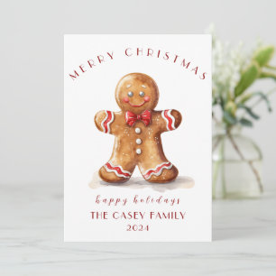 Weihnachtskarte mit Lebkuchen Feiertagskarte
