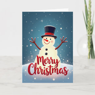 Weihnachtskarte mit leuchtendem Schneemann Karte