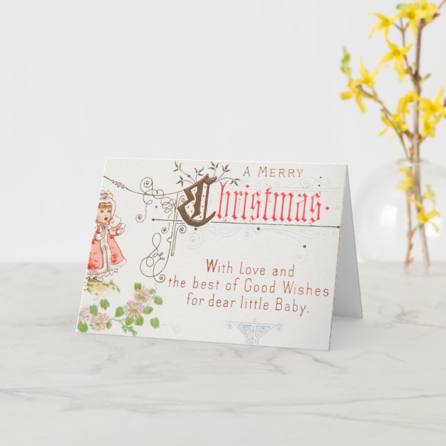 Weihnachtskarte mit Mädchen Karte (Gelbe Blume)