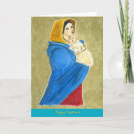 Weihnachtskarte mit Madonna und Kind Feiertagskarte
