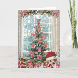 Weihnachtskarte mit niedlichem Beagle Hund Dankeskarte
