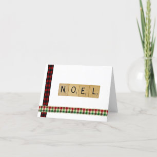 Weihnachtskarte mit Noel Scrabble Feiertagskarte