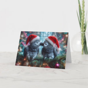 Weihnachtskarte mit Papageien Feiertagskarte