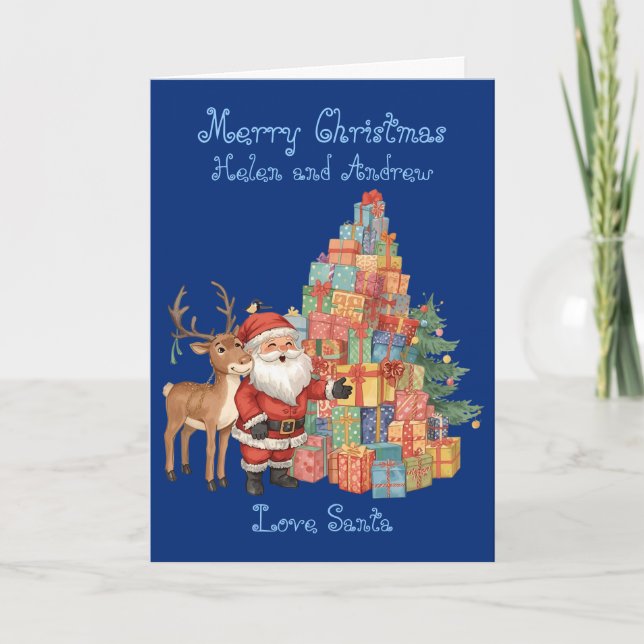 Weihnachtskarte mit personalisiertem Weihnachtsman Karte (Vorderseite)
