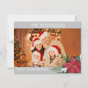 Weihnachtskarte mit Poinsettie Feiertagskarte
