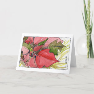 Weihnachtskarte mit Poinsettie Feiertagskarte