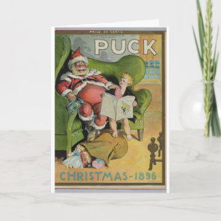 Weihnachtskarte mit Puck-Magazin-Cover Feiertagskarte