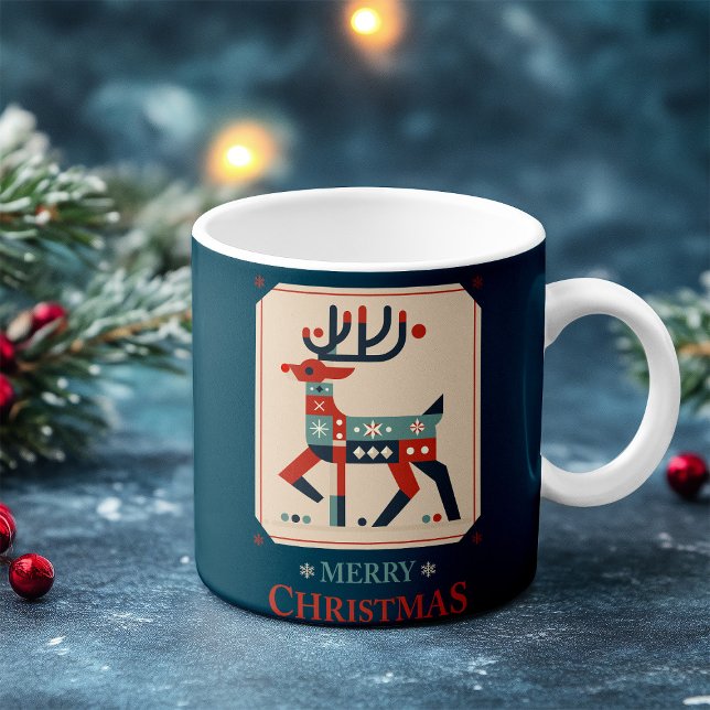 Weihnachtskarte mit Reindeer Illustration Design Kaffeetasse (Von Creator hochgeladen)